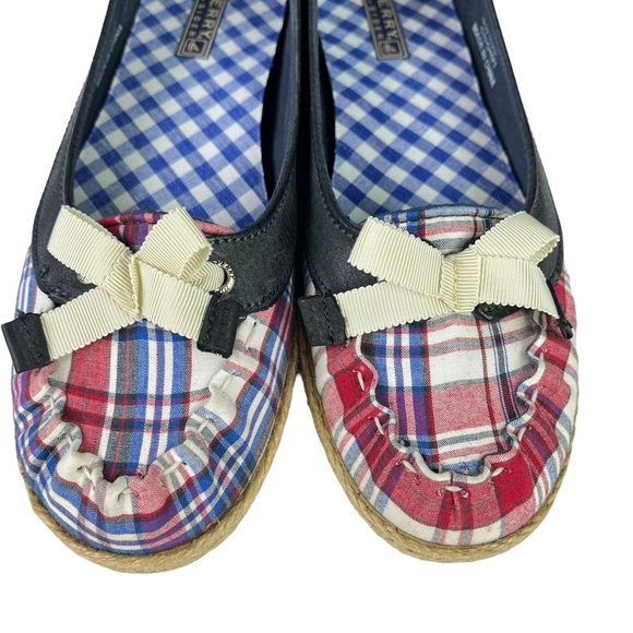 Sperry Plaid Bow Slip On Espadrilles Womens Size 8.5 - Picture 6 of 11